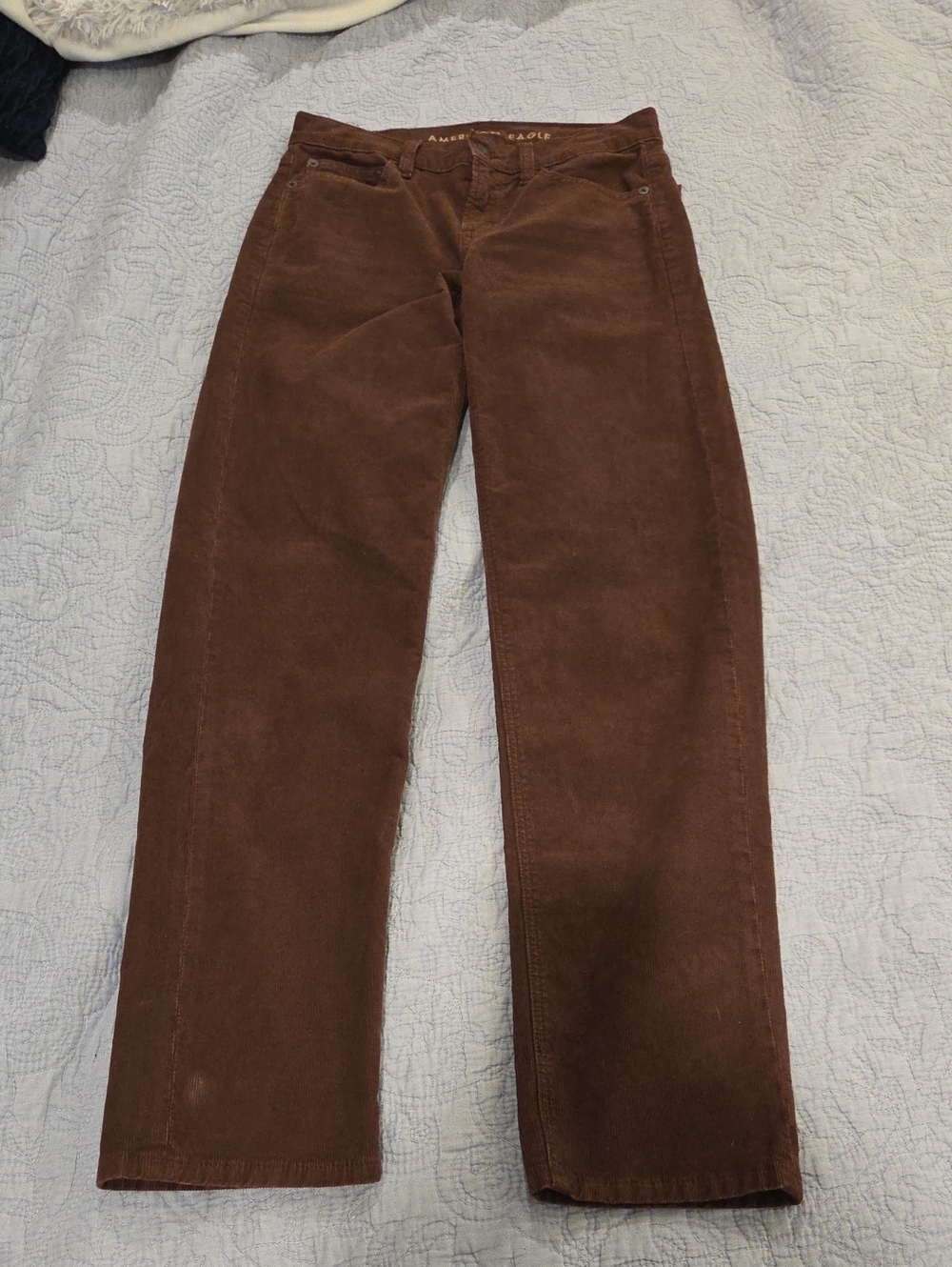 American Eagle '90s Straight Corduroy Pants Brown Size 0 Regular Excellent!